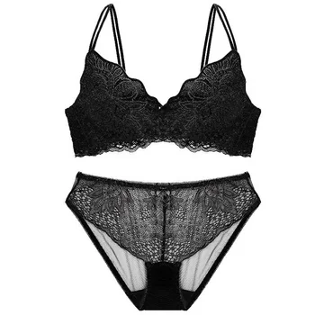

Women Bra & Brief Sets Bra Sets Polyester Lace Lingerie Mesh Panty Bandage Set Sexy Light and Breathable Underwear Sets Y