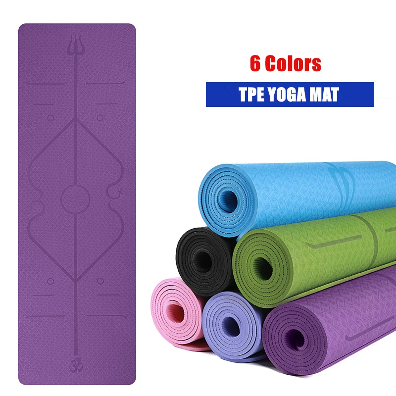 183*61*0,6 см TPE коврик для йоги с линией тела фитнес нескользящий ковер толстые коврики для пилатеса для начинающих экологические коврики для спортзала