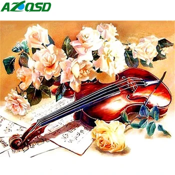 

AZQSD Adult Coloring By Numbers On Canvas Kits Flowers Home Decor Unframe DIY Oil Painting By Numbers Vase Handmade Gift
