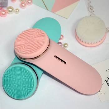 

multifunction EMS beauty instrument silicone Facial cleaning brush