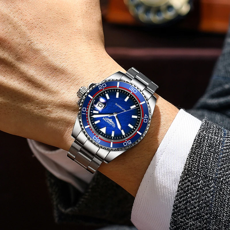 Guanqin Automatic Mechanical Watch NH35A Men's Watch Sapphire Fashion Sports Stainless Steel Waterproof Luminous New