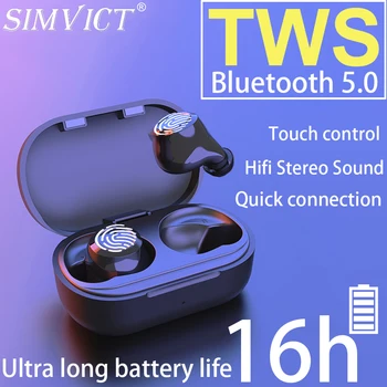 

Simvict W6S TWS Wireless Bluetooth 5.0 Earphone Sport Wireless In ear Earphones Running Headset With MIC Portable Music Earbuds