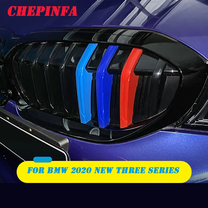 

CHEPINFA 3pcs ABS Car Racing Grille Strip Trim Clip M Power Performance Sport Accessories For BMW G20 New 3 Series 2019 2020