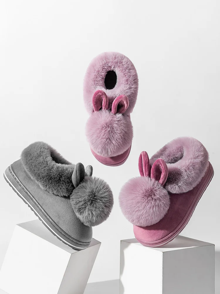 Pink Flock Warm Cotton Women Boots Cheap Winter Shoes Casual High top Fur Flats Outdoor Hot Women Snow Boots botines mujer 2021