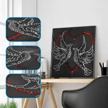 

5D DIY Diamond Painting Kits heart Round Rhinestones Diamonds Embroidery Animal Bird Decorations Home Art New Arrival