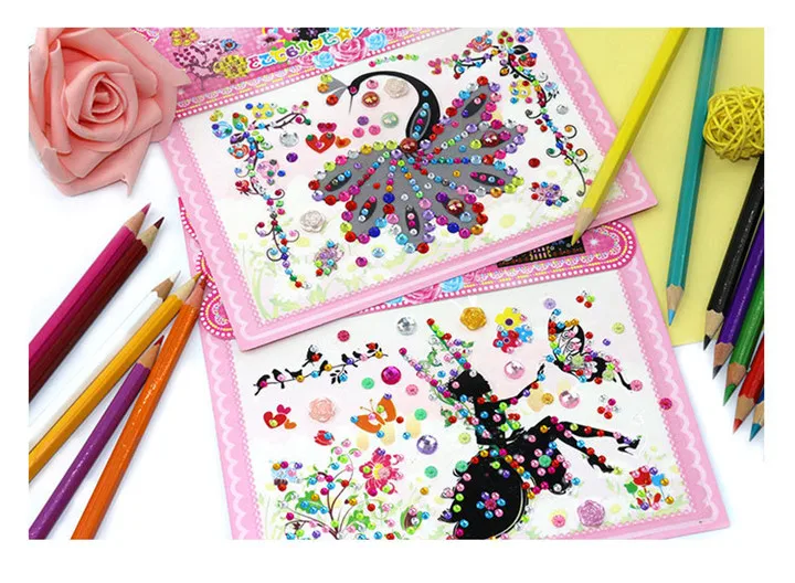 5  Acrylic Creative Stickers Women Fashion Jewelry Mobile Phone Shell Drill Diy Stickers DIY Handbook Diary Pearl Crystal Sticker
