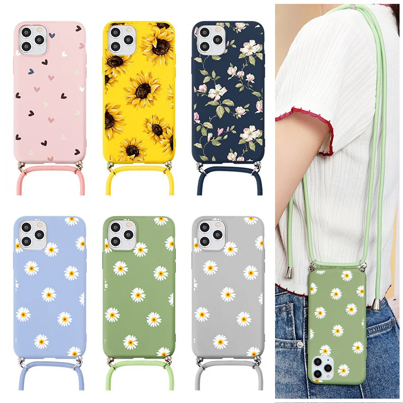Strap Cord Necklace Lanyard Case For Xiaomi Poco F3 X3 NFC Redmi 9A 9C Mi Note 10 S 11 Lite 9 9S 8T 8 7 5 6 K40 Pro Max TPU | Мобильные