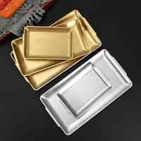 Stainless Steel Food Storage Tray Flat Bottom Shallow Trays Sushi BBQ Dish Fruit Vegetable Plate Kitchen Bread Baking Pan 1