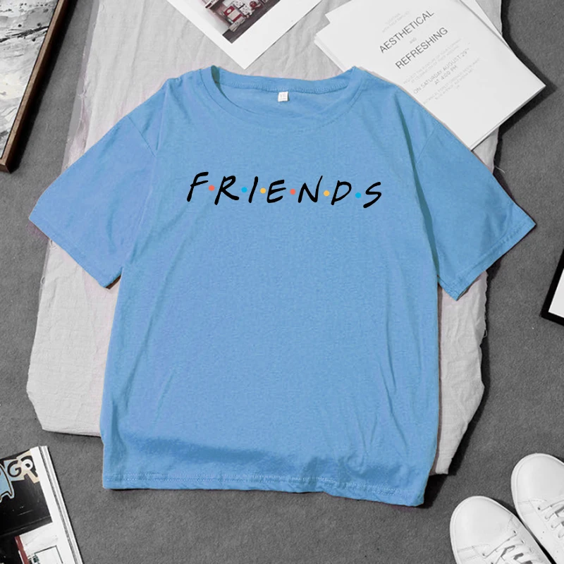 Летняя и осенняя женская футболка с длинными рукавами надписью FRIENDS повседневная