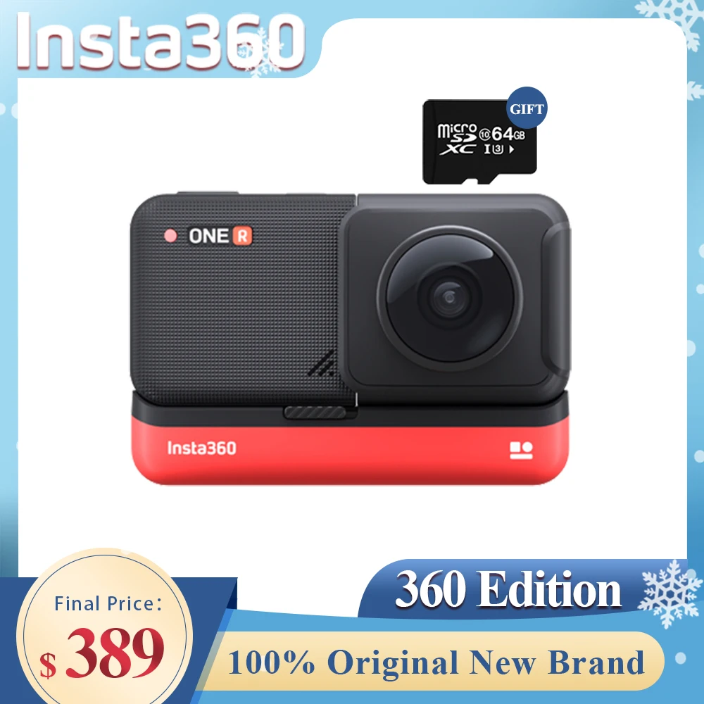 100% оригинальная Спортивная Экшн-камера Insta360 ONE R 360 Edition супер захват 5 7 K °