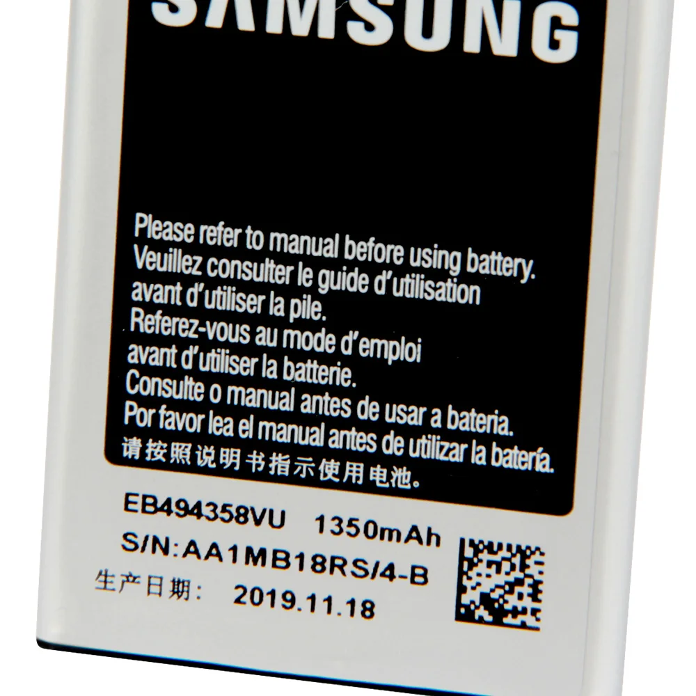 Оригинальный оригинальный аккумулятор EB494358VU для Samsung Galaxy Ace S5830 S5660 S7250D S5670 i569 gt s5839i