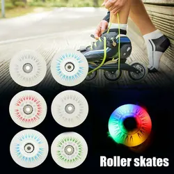 4PCS Flash Inline Skates Wheels 90A LED Lighting Skating Wheels 80 76 72 68 Drop Shipping Rollerskates Wheel Shoes Blades Kids