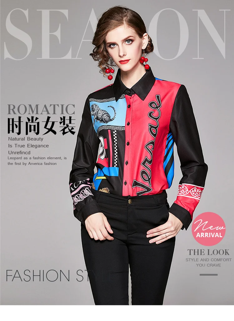 2019 Autumn Shirts Women Korean Full Sleeve Office Lady Blouse Print Womens Tops Women Long Sleeve Shirts Polo Collar 2019 Autumn Shirts Women Korean Full Sleeve Office Lady Blouse Print Womens Tops Women Long Sleeve Shirts Polo Collar