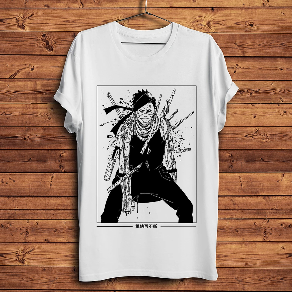 メンズ半袖tシャツ,ミストデーモン桃地再不斬tシャツ,メンズホワイト