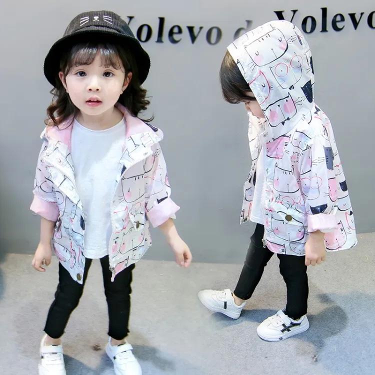 

2020 Spring Clothing New Style Coat Female Baby Children Cartoon Raincoat Jacket Casual Jacket Fashion
