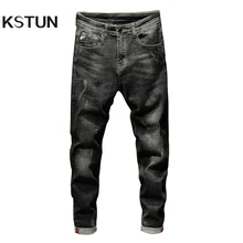 Джинсы kstun, мужские черные джинсы, облегающие, тянущиеся, осень, мужские джинсы s, брендовые, вареные, джинсовые, узкие брюки, Мужская одежда, джинсы Hombre