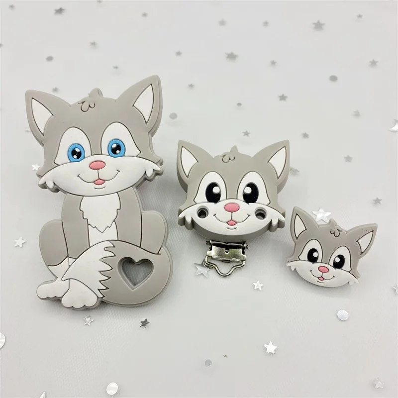 Silicone Pacifier Clip 3pc Bear DIY combination Baby Molar Teether Necklace Beads Tool pacifier clip chain accessories teether clip beads baby silicone accessories