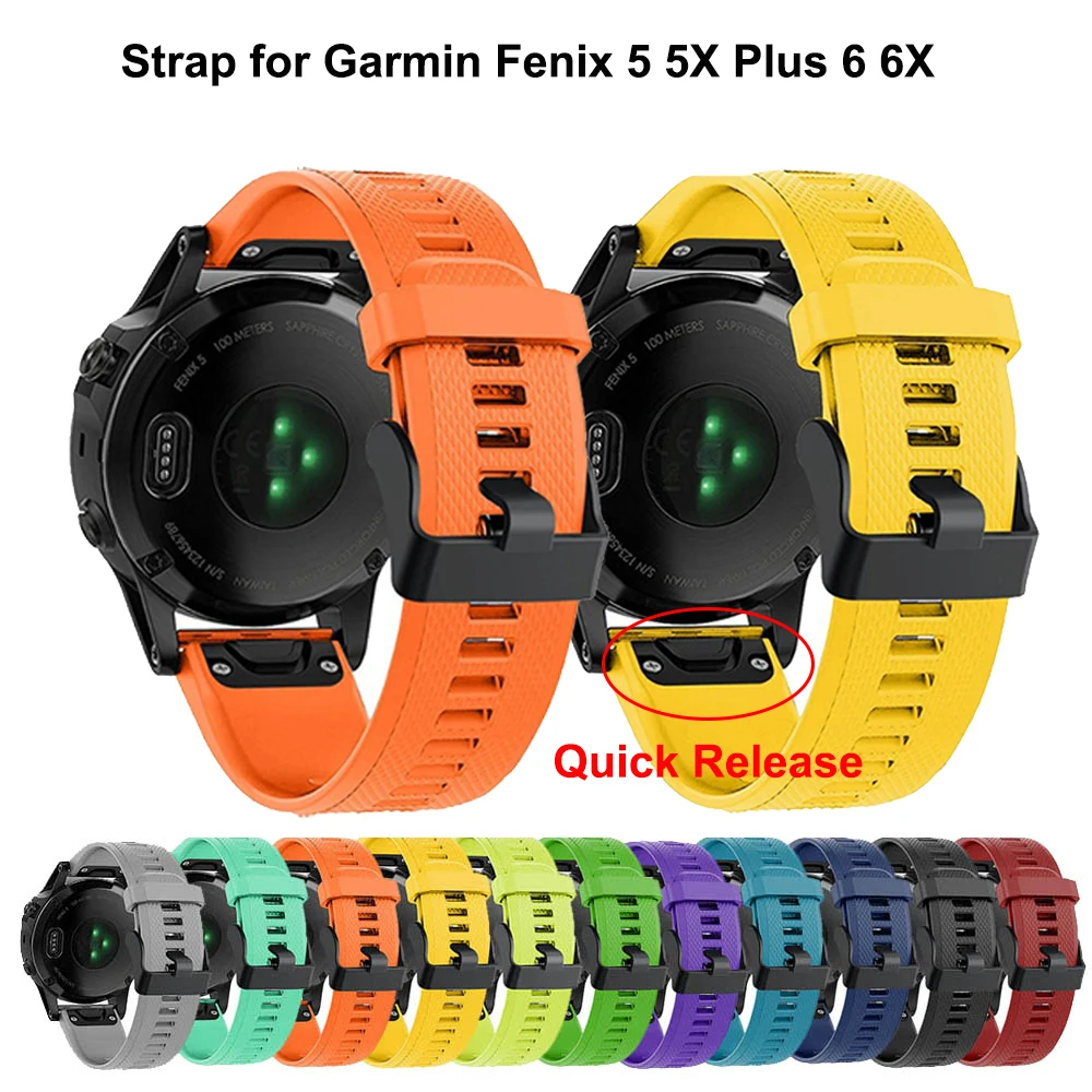 Ремешок силиконовый для наручных часов Garmin Fenix 6X 6 Pro 5X 5 Plus 3 3HR|Смарт-аксессуары| |