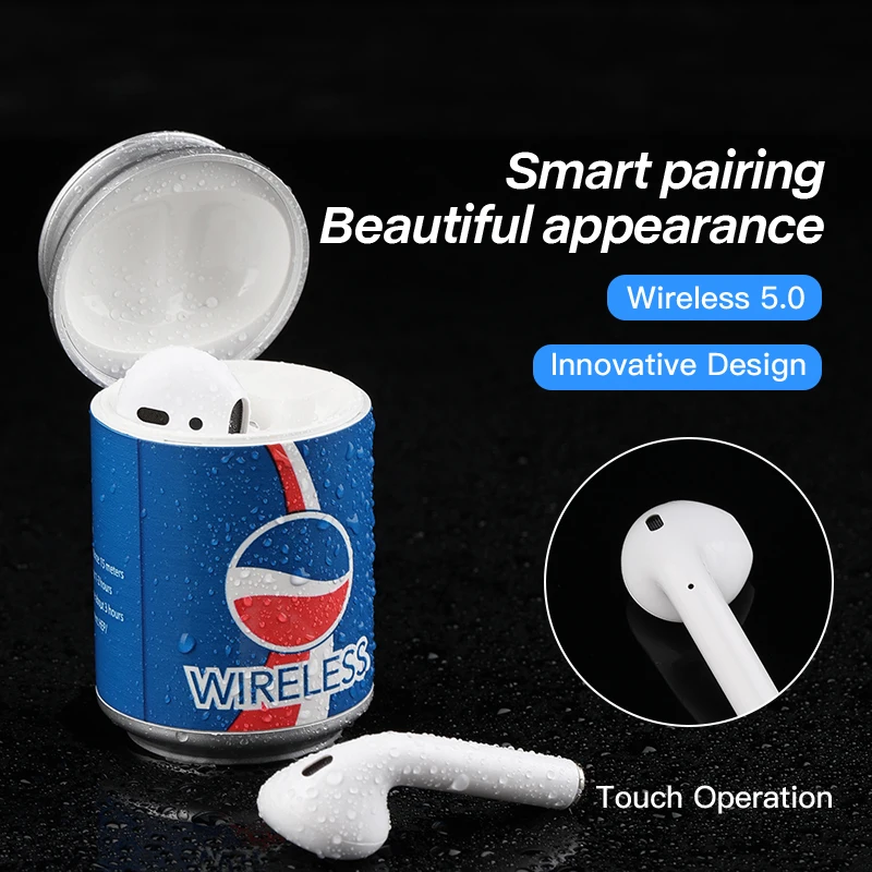 Fashion Design TWS Bluetooth Wireless Earphone with Charging Box Mic Cordless Earbuds for iPhone 12 Mini 11 Pro Max X 7 8 Xiaomi