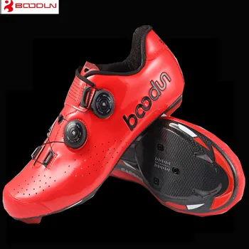 

BOODUN New Cycling Carbon Fiber Self-Locking Pro Bike Sneaker Men Black Red Yellow Road Bike Shoessapatilha ciclismo