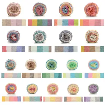 

100g Rainbow Cotton Knitting Yarn 5 Strand Hand-Woven Crochet Thread for Blanket NEW