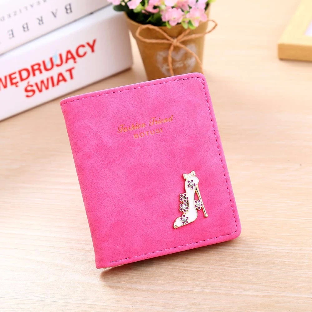 Women Wallet Small Leather Female Short High Heel Pattern Handbag Wallets Purse Card Clutch Carteira Slim Portefeuille Femme 814