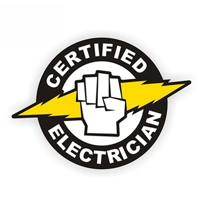 

SZWL Certified Electrician Hard Hat Helmet Stickers Label Electrical High Voltage Car Sticker Waterproof Decal Vinyl,12cm*8cm