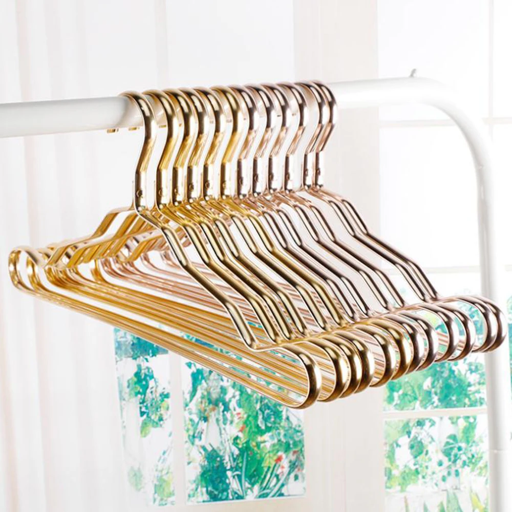 

5Pcs/set Clothes coat Hanger Aluminum Alloy Anti-skid Hanger for Clothes Water Resistant Windproof Strong Metal Clothes Hanger