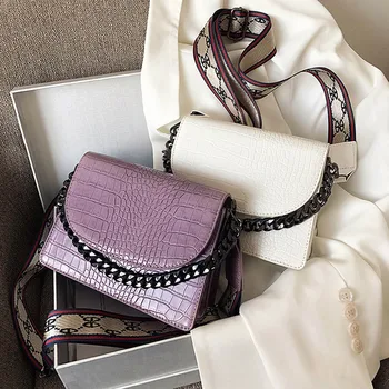 

Retro Alligator Crossbody Bags Women Crocodile Pattern Handbag Capacity Casual Chain Shoulder Messenger Bags Ladies PU Purse