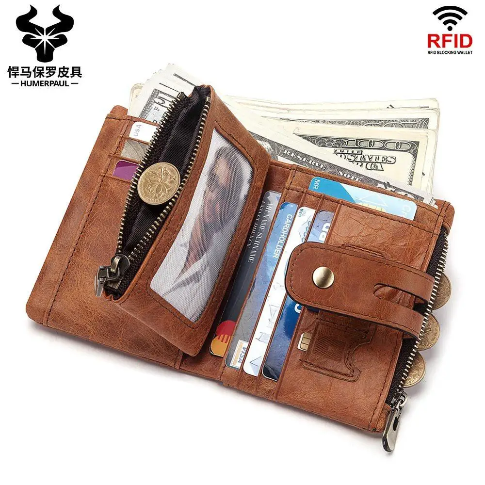 KAVIS Бесплатная гравировка имя бумажник из натуральной кожи мужской портфель