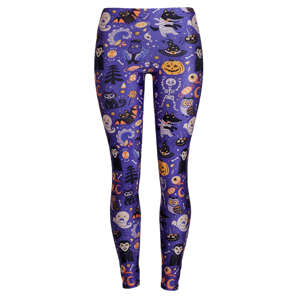 

Zexxxy print leggings Women's Halloween Elements Pattern Skinny Pants Elastic Waist high waist pants Ankle-Length Pencil Pants