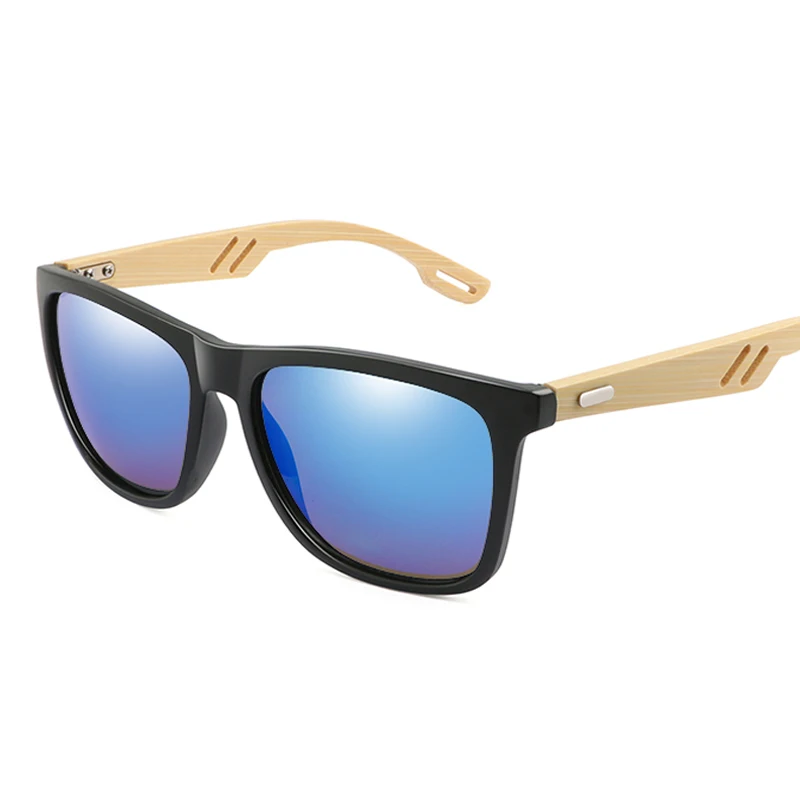 Women Sunglasses Wood Sun Glasses Fashion Colorful Handmade Sunglasses Men Women Square Bamboo Hiking Eyewear Mirror Sun Glasses Retro Masculino