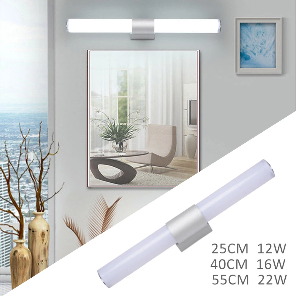 Bathroom Vanity LED Mirror Lamp Acrylic + Aluminum Waterproof Fixture Wardrobe Wall Fixtures Kitchen Night Lights Bathroom Vanity LED Mirror Lamp Acrylic + Aluminum Waterproof Fixture Wardrobe Wall Fixtures Kitchen Night Lights
