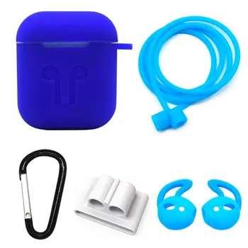 

5Pcs/Set Silicone Cover For Airpods Protective Case Anti-lost Wire Eartips Strap Holder For Apple Air Pod Headset accessories