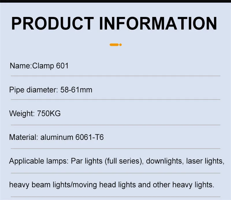 gancho braçadeira para 58-61mm luz e truss acessórios de fase