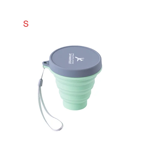 S - Light Green Портативная дорожная силиконовая чашка, аксессуары, Складная портативная походная вода, фрукты, быстрорастворимый контейнер для лапши, товары для продуктов - Цвет: S - Light Green