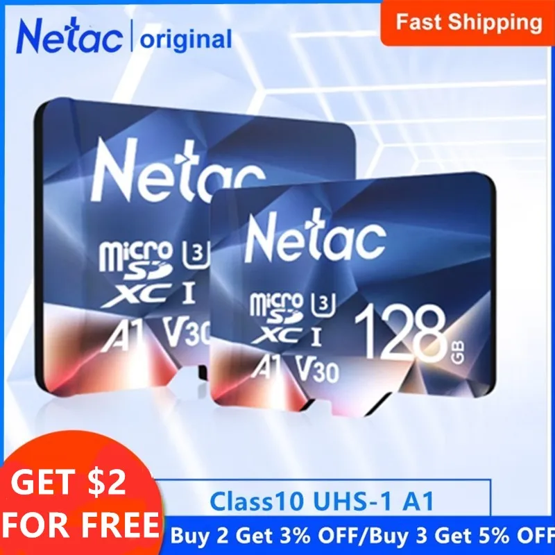 

Netac P500 A1 Memory Card 64GB 32GB 16GB 100MB/S Microsd TF/SD Card Class10 UHS-1 Flash Card Memory 32 GB Micro SD Card Hot sale
