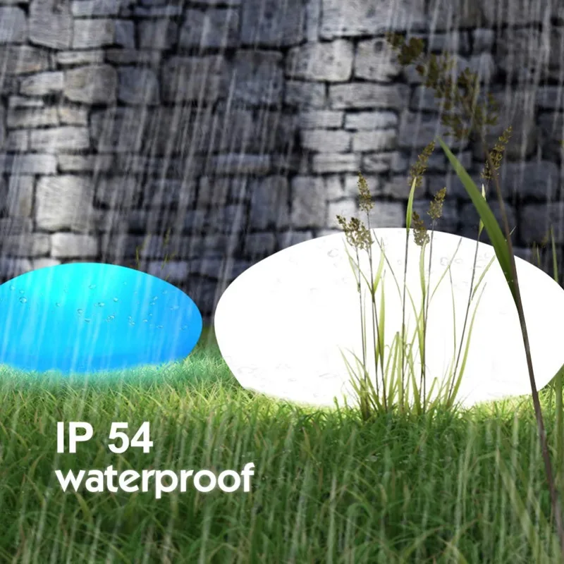 Solar Garden Lights Glow Cobble Stone Shape Outdoor Solar Light Waterproof Color Changing Landscape Lights with Remote Control 6