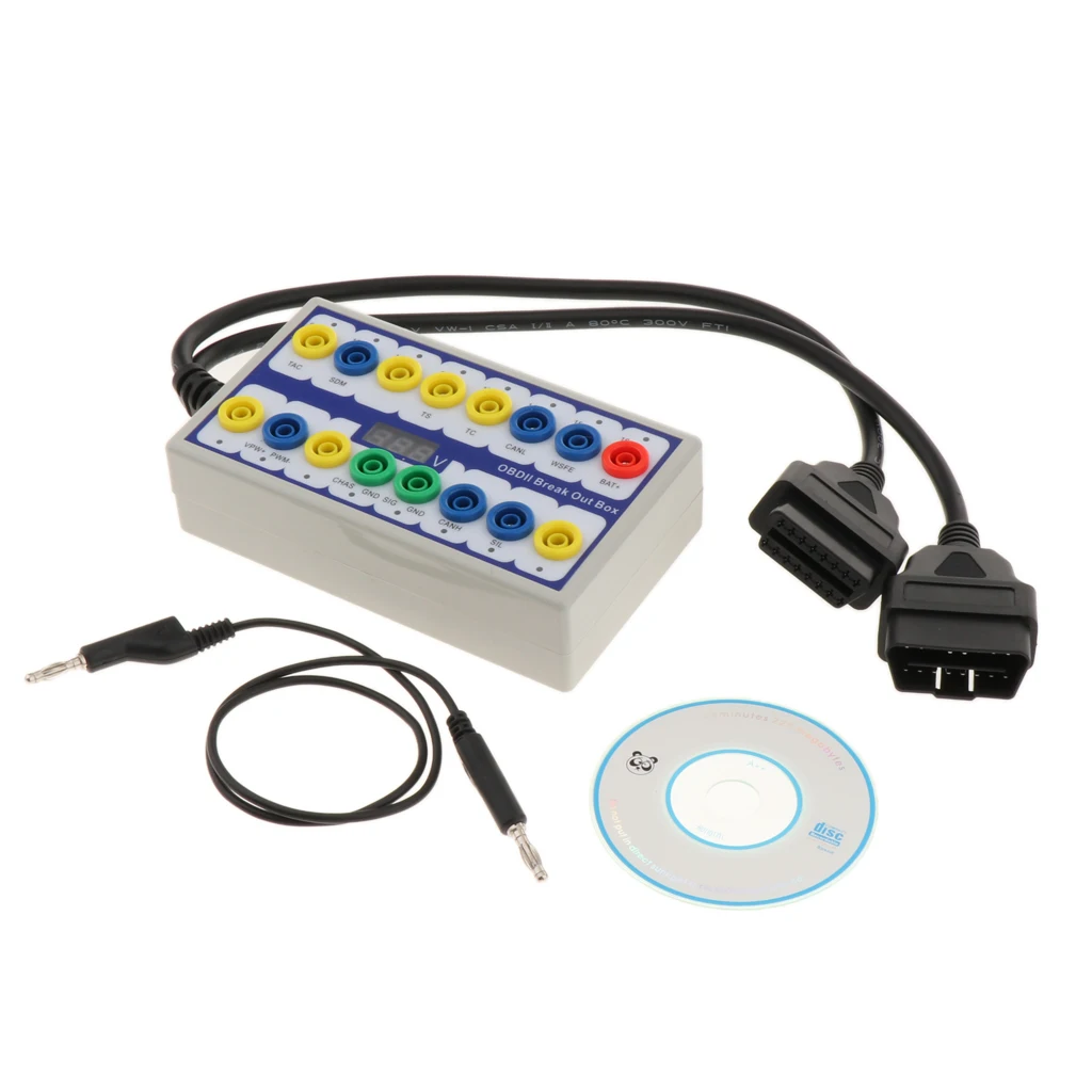 400mm OBDII Protocol Detector Car OBD Break Out Box Breakout Tool OBD2 Pin Out BOX