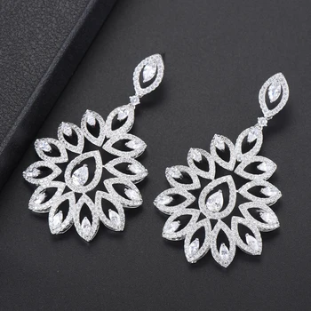 

GODKI Super Bohemia Luxury Pendant Earrings Full Mirco Paved Cubic Zircon Bridal Wedding Earring Luxury Baguette CZ Earrings
