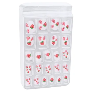 

3 Boxes False Nail Tips Lovely Safe Fake Nails Self-adhesive Artificial Nail for Kids Little Girls (24pcs/Box)