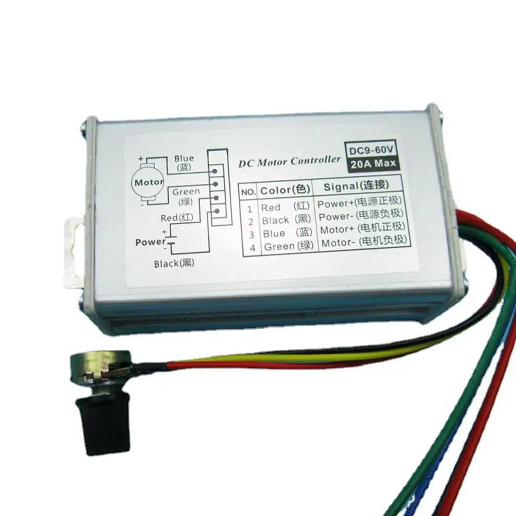 Регулируемый в металлическом корпусе регулятор скорости двигателя постоянного