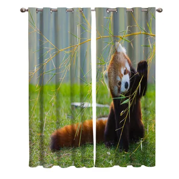 

Chinese Lesser Panda Window Curtains Curtains for Living Room Decorative Items Living Room