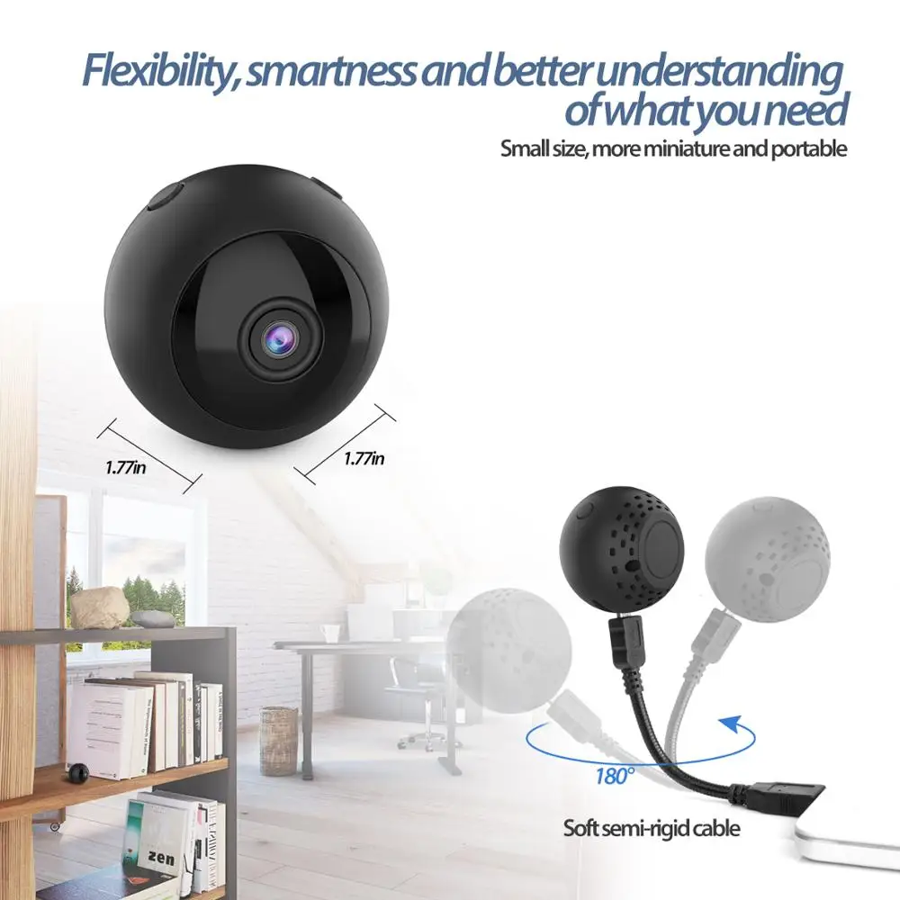 HD Micro Home Wireless Video Surveillance CCTV Wai Fi Security Mini with Wifi IP Camera Cam Camara for Phone Nanny Baby Monitor