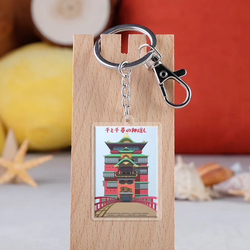 

Anime Spirited Away Keychain Japanese Cartoon Figure Sento Chihirono Kamikakushi Ogino Chihiro Car Key Holder Pendants Keyrings