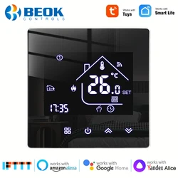 Beok Tuya Wifi Thermostat for Gas Boiler Smart Heating Room Temperature Controller Works With Yandex Alice, Alexa, Google Home