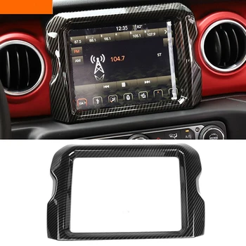 

Car GPS Navigation Panel Frame Trim ABS Carbon Fiber Style Fit For Jeep Wrangler JL Rubicon 2018+