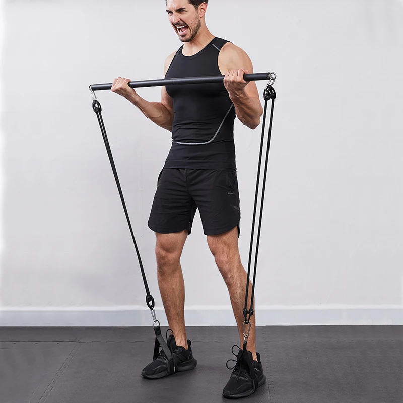 Stick Arm Curls With Resistance Bands Hammer Curls