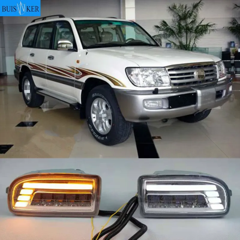 

Пара модифицированных передних противотуманных фар для Toyota Land Cruiser Fj100 светодиодный лампы с линзами, передний бампер, дневные ходосветильник