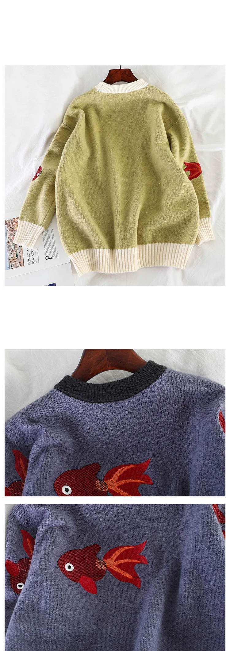 Neploe, свободный необычный стиль, контрастный цвет, пэчворк, Pull Femme Hiver, о-образный вырез, длинный рукав, Вязанный свитер с вышивкой 3D, пуловер 47773